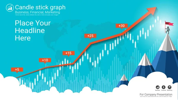 Forex Mercado Ações Conceito Negociação Investimento Padrão Candlestick Com Alta — Vetor de Stock