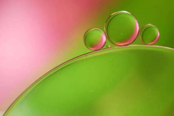 Aceite y agua - verde y rosa (160 ) — Foto de Stock