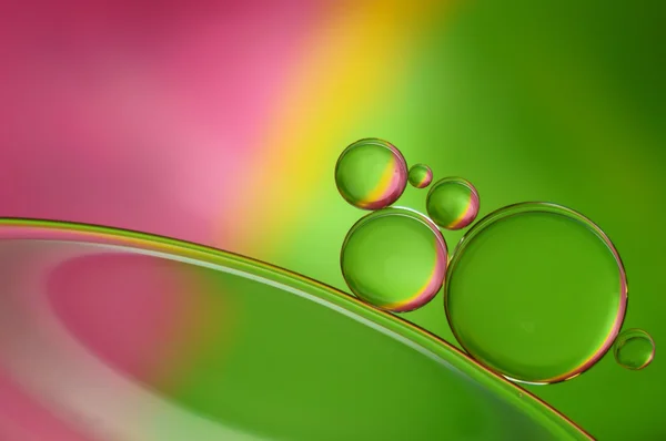 Aceite y agua - rosa, amarillo y verde (227 ) — Foto de Stock