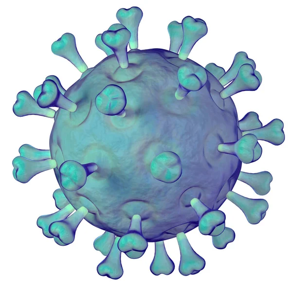 Een Geïsoleerd Blauw Virus — Stockfoto