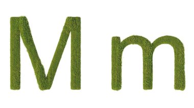 Harfler. Alfabe seti yeşil çimen