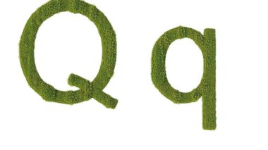 Harfler. Alfabe seti yeşil çimen