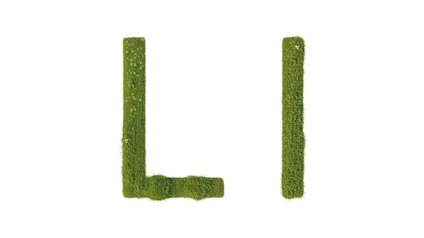 Cartas. Conjunto de alfabeto de hierba verde —  Fotos de Stock