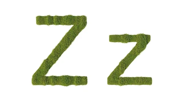 Cartas. Conjunto de alfabeto de hierba verde —  Fotos de Stock