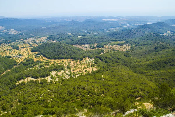 Mallorca montañas niebla nubes — Foto de Stock