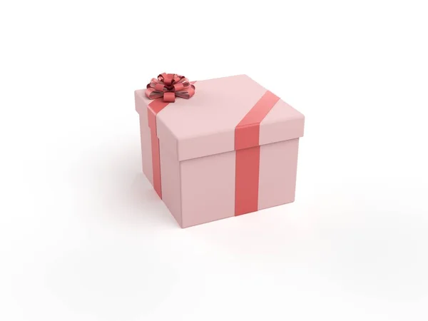 Różowy Gift Box 3d — Zdjęcie stockowe