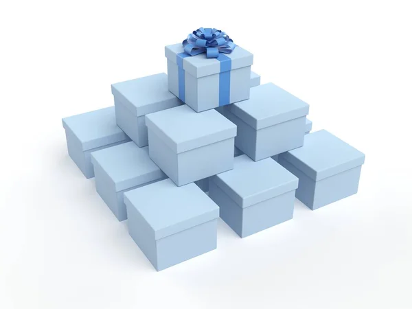 Blue Gift Box 3d — Stock Photo, Image