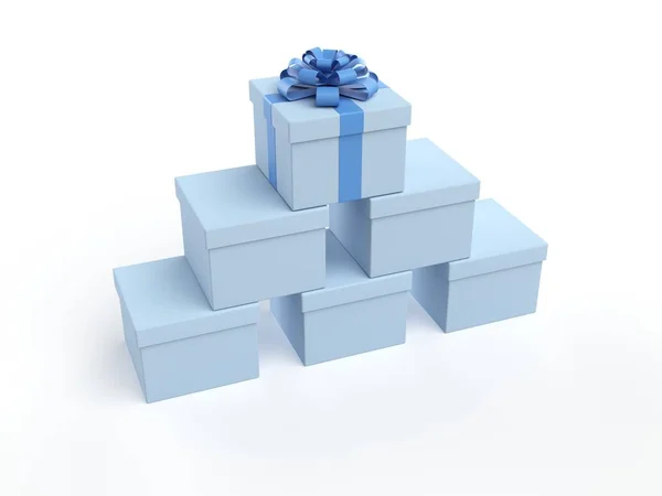 Caixa de presente azul 3d — Fotografia de Stock