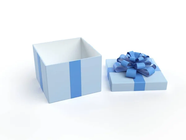 Μπλε δώρο κουτί 3d Εικόνα Αρχείου