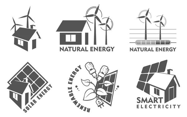 Set di energia ecologica — Vettoriale Stock