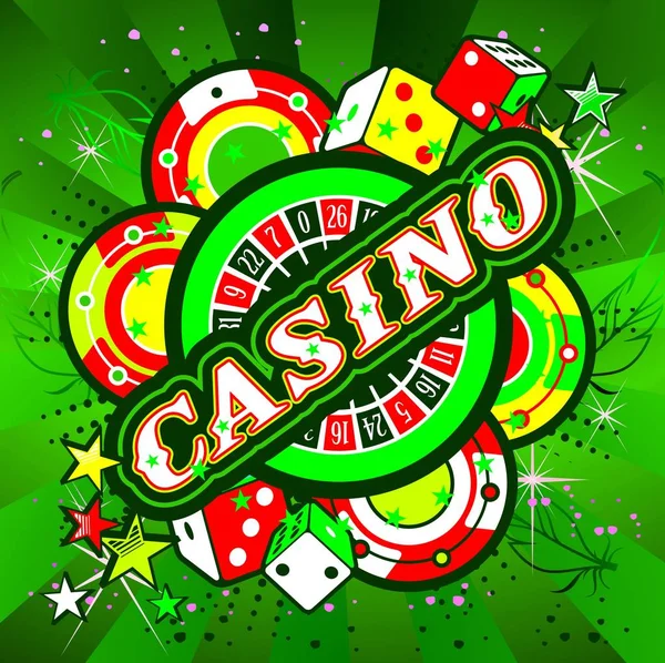 Emblema casinò di gioco d'azzardo — Vettoriale Stock