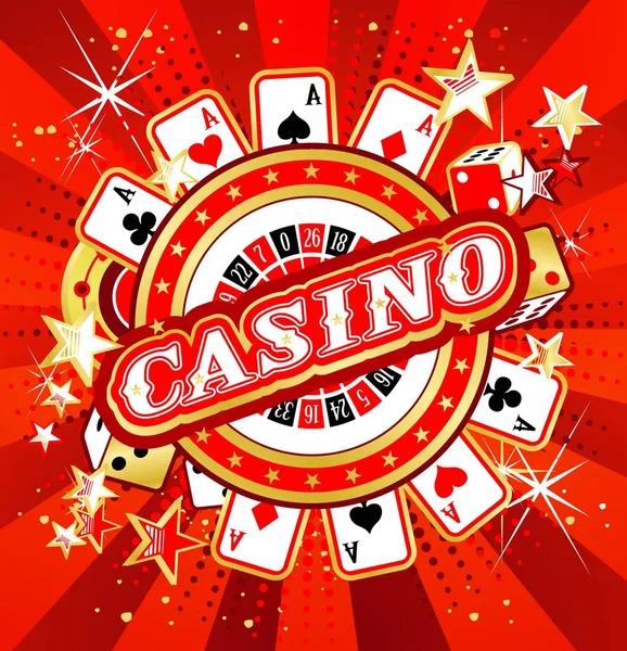 Embleem gokken casino 's — Stockvector