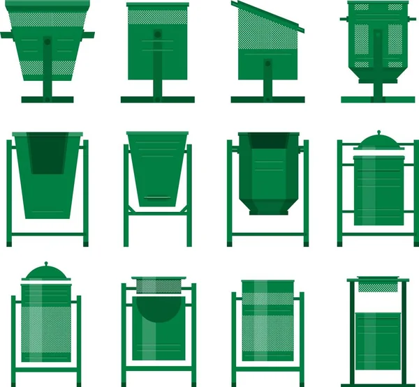 Ensemble de poubelles de rue — Image vectorielle