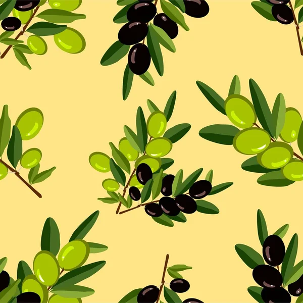 Olive branch seamless pattern — Stock Vector