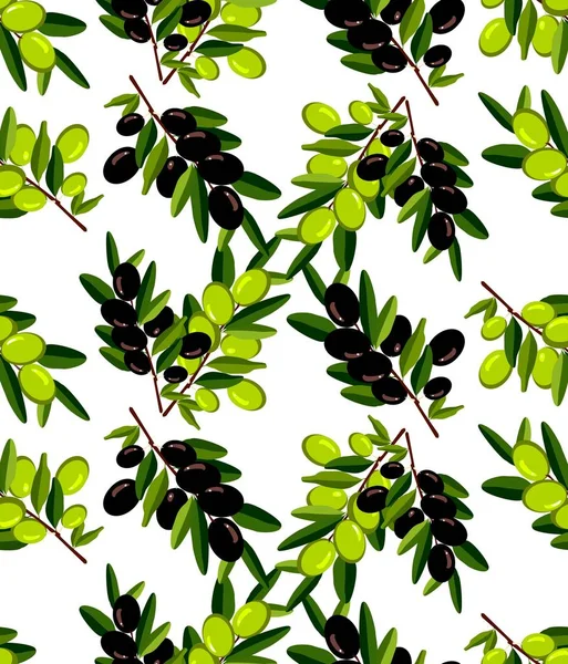Nahtloses Olivenzweigmuster — Stockvektor