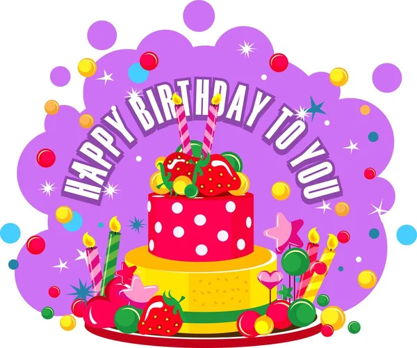Happy Birthday Cake — Stock Vector