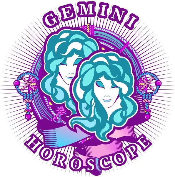 Znak zodiaku Gemini — Wektor stockowy