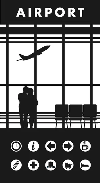 Aeroporto lounge vector — Vetor de Stock