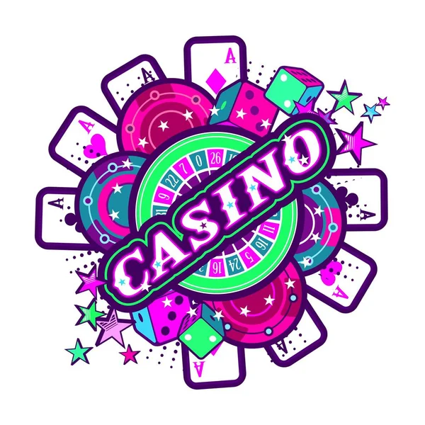 Emblema casinos de juego — Vector de stock
