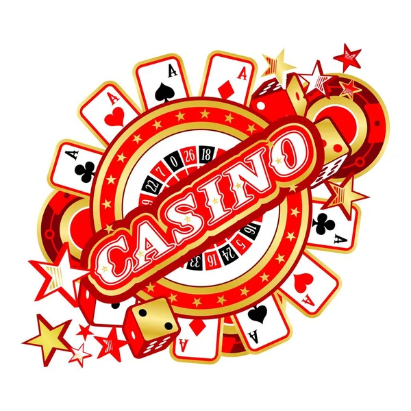 Emblema casinos de juego — Vector de stock