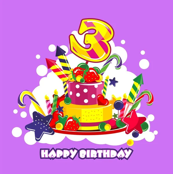 Birthday cake number — Stock Vector
