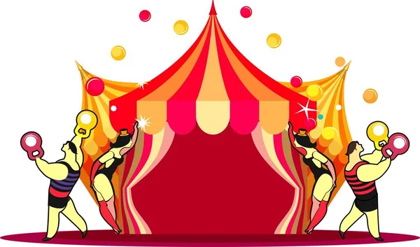 Spectacle de tente de cirque — Image vectorielle