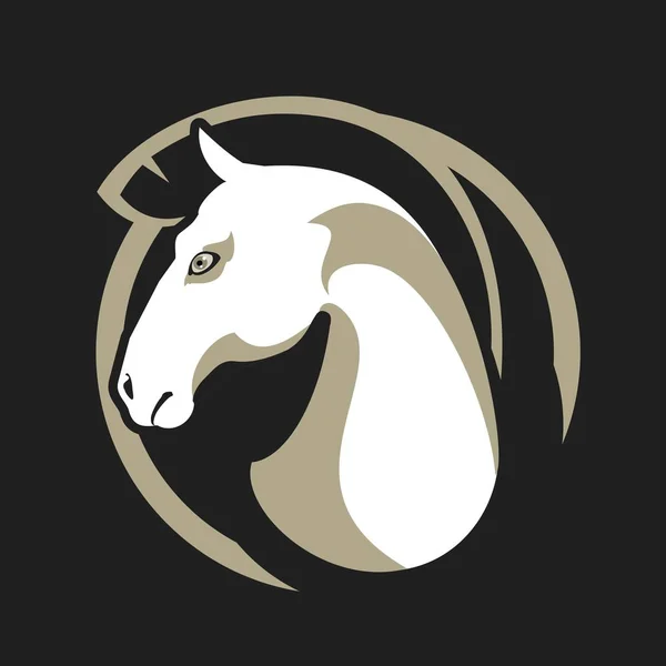 Paard hoofd teken — Stockvector