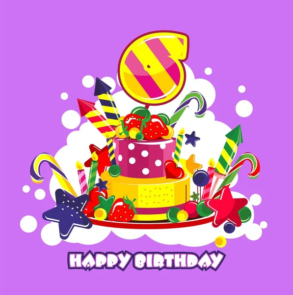 Número de pastel de cumpleaños — Archivo Imágenes Vectoriales