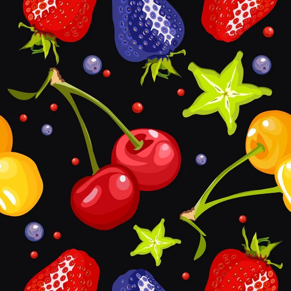 Motif sans couture Berry — Image vectorielle