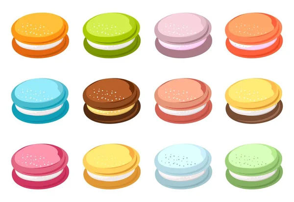 Set of colored macaroons — Stock Vector