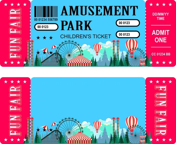Ticket amusement park — Stock Vector