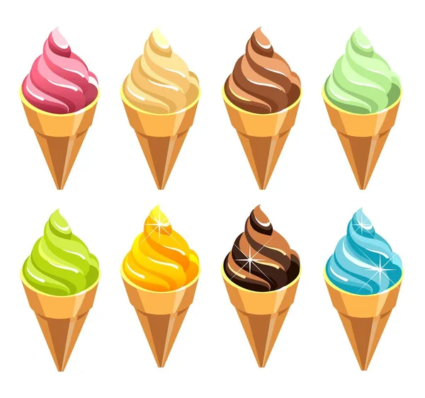 Fagylaltkészlet — Stock Vector