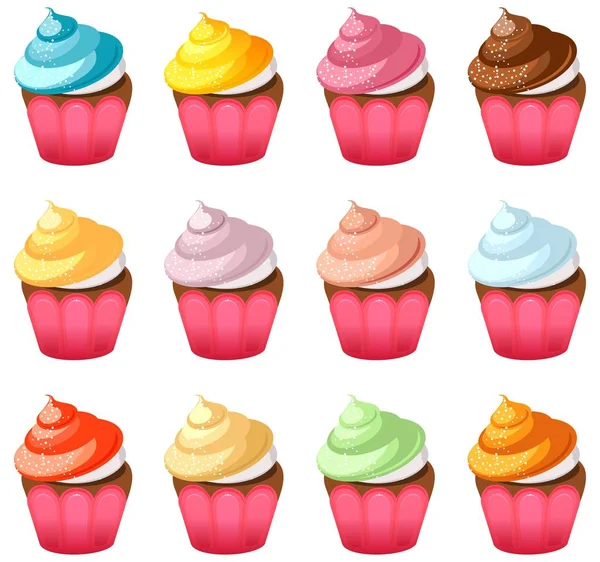 Set of cupcakes — Stock Vector