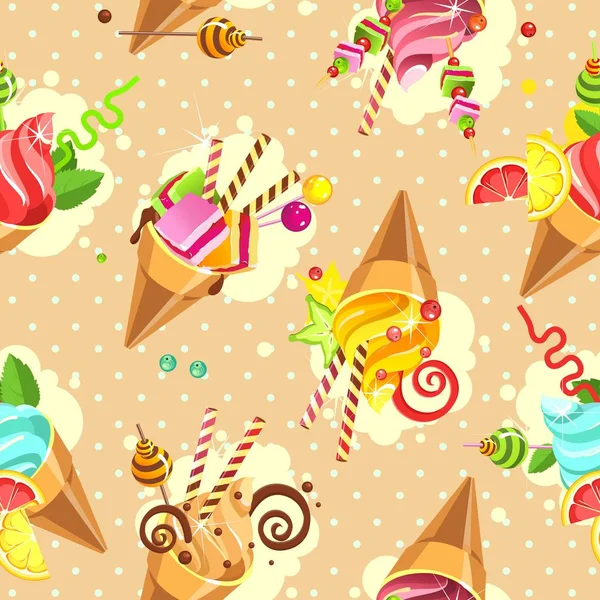 Cake seamless pattern — Stock Vector