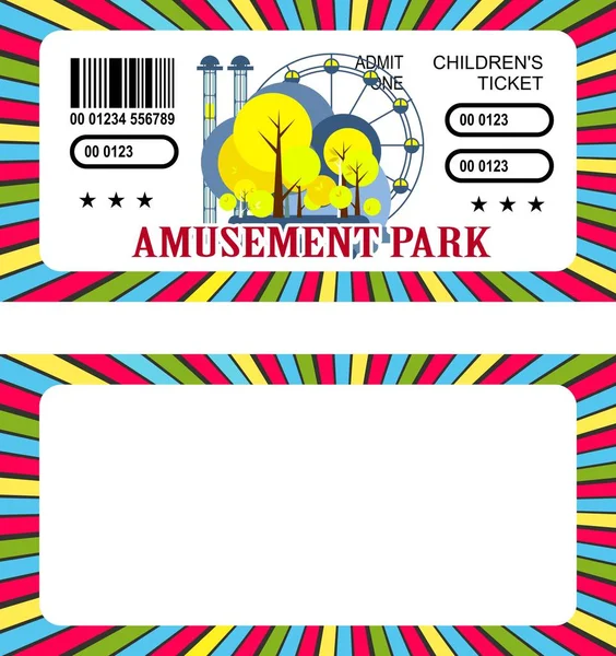 Parc d'attractions Ticket — Image vectorielle