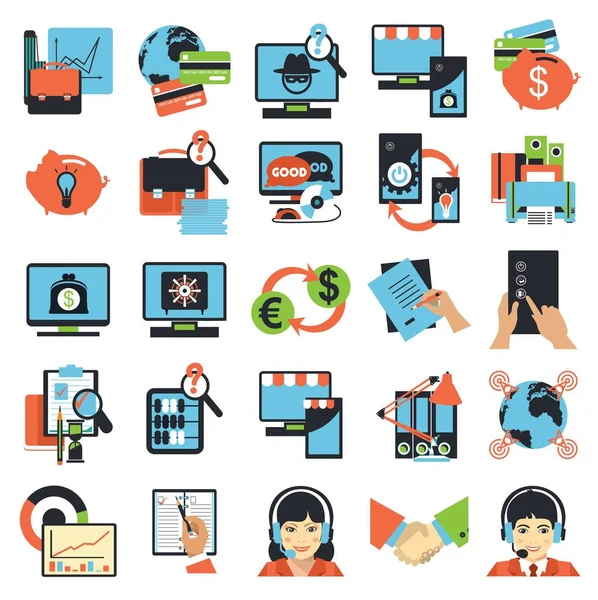 Business center icons — Stock Vector