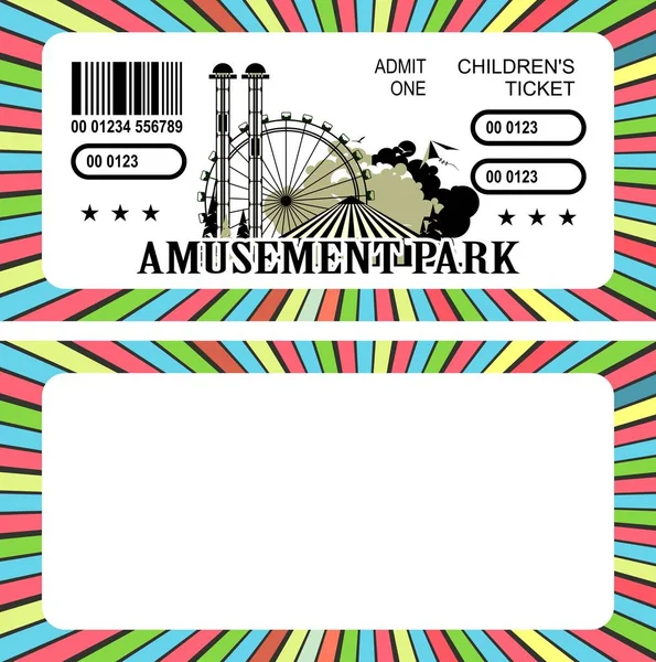 Ticket amusement park — Stock Vector