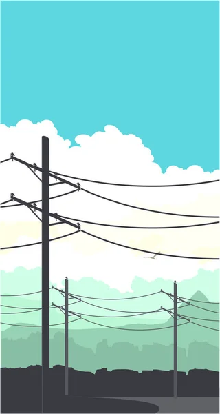 Electric line pylon — Stock Vector