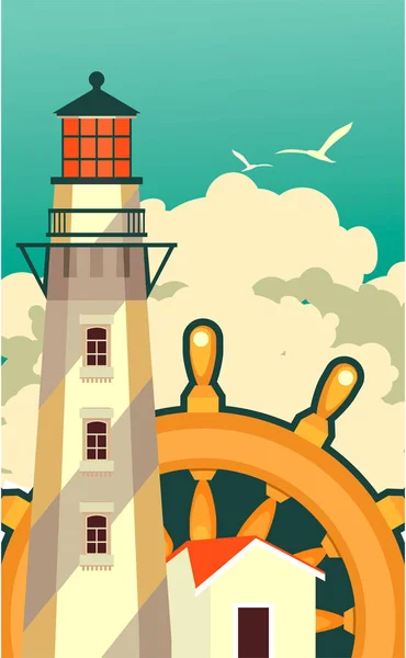 Sea travel vintage poster — Stock Vector