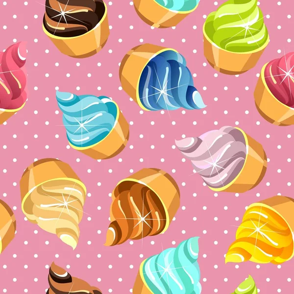 Crème glacée motif sans couture — Image vectorielle