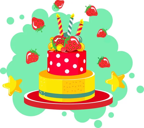 Set of birthday cakes — Stock Vector