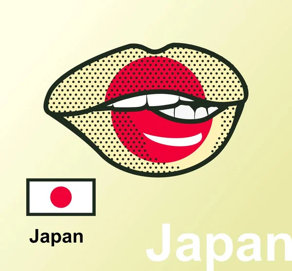 Labios con bandera nacional — Vector de stock