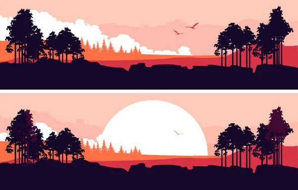 Conjunto de banner de naturaleza horizontal — Vector de stock