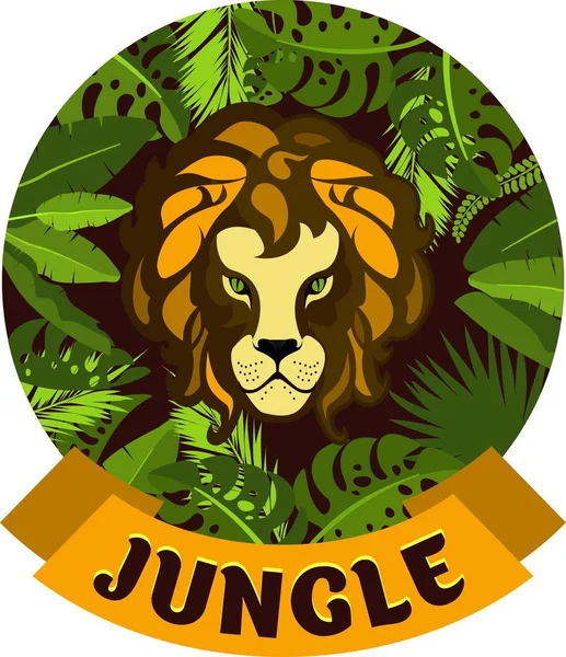 Leo bladeren in een tropische jungle — Stockvector