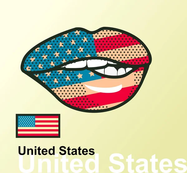Lips with national flag — Stock Vector