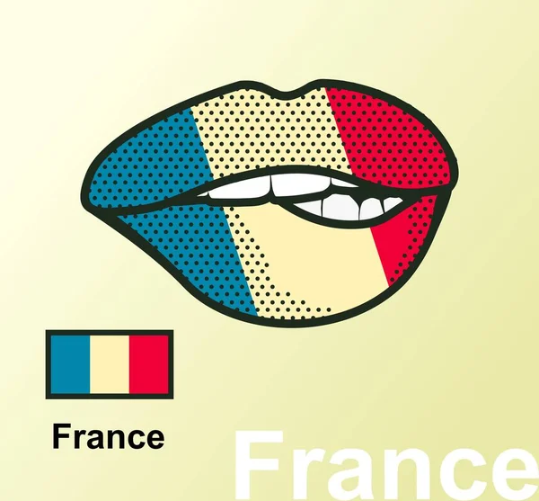Lèvres avec drapeau national — Image vectorielle