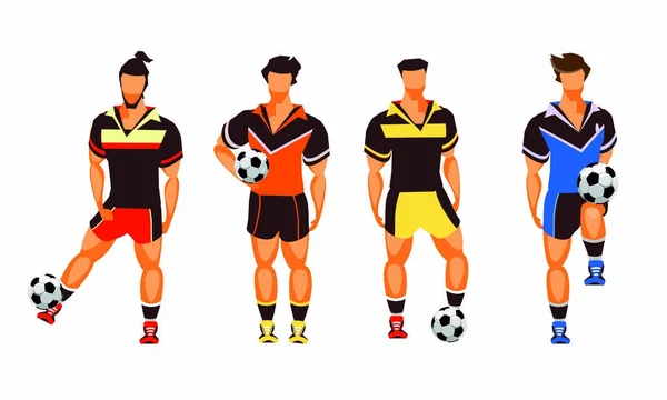 Group of football players — Stock Vector