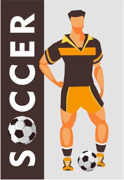 Affiche joueur de football — Image vectorielle