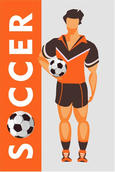 Cartaz de jogador de futebol —  Vetores de Stock