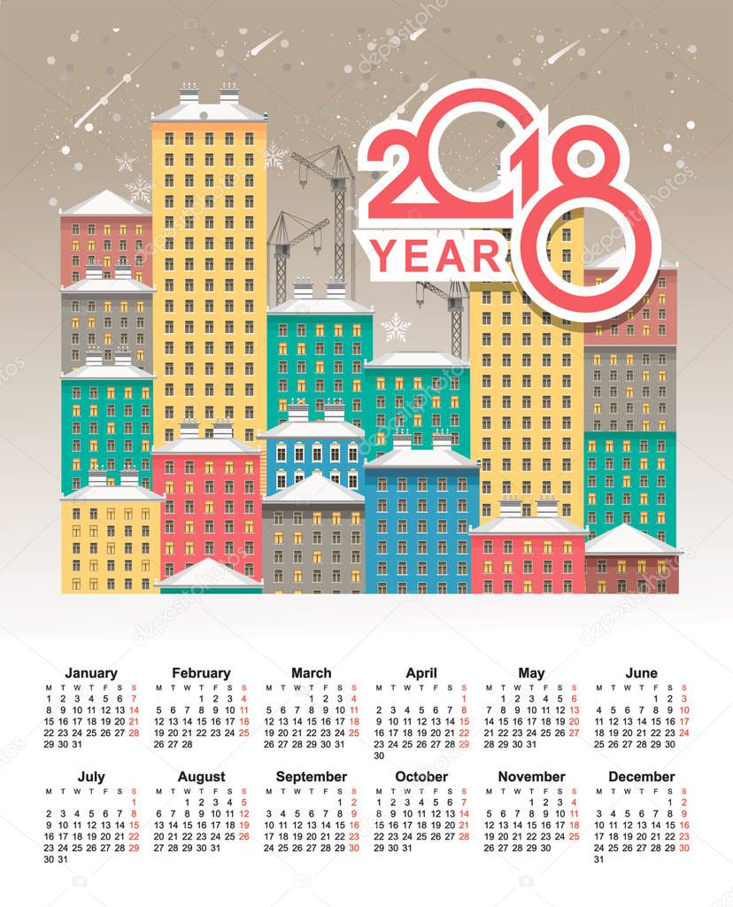 2018 winter city calendar